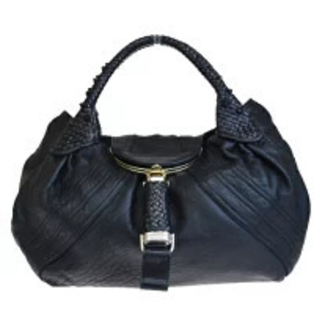 Fendi Spy Bag Shoulder Handbag Black Leather
